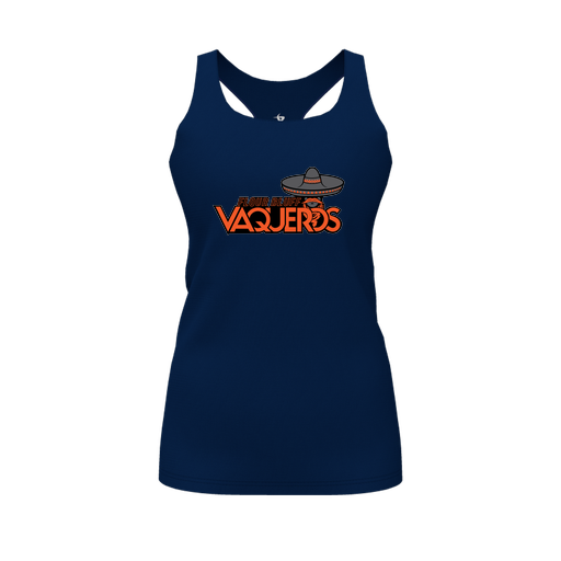 [CUS-DFW-RCBK-PER-NVY-FYS-LOGO1] Racerback Tank Top (Female Youth S, Navy, Logo 1)