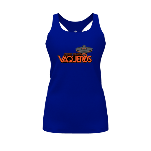 [CUS-DFW-RCBK-PER-RYL-FYS-LOGO1] Racerback Tank Top (Female Youth S, Royal, Logo 1)