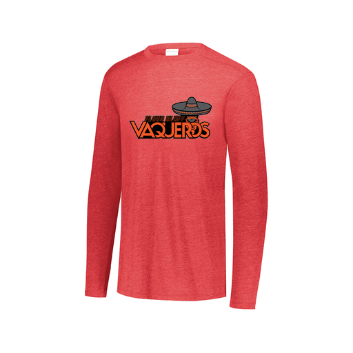 [3075.V96.XS-LOGO1] Decker Men's Tri-Blend T-Shirt - Long Sleeve (Adult XS, Red, Logo 1)