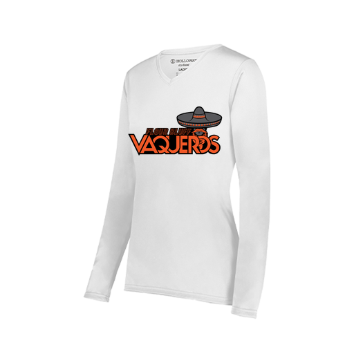 [222824.005.S-LOGO1] Ladies LS Smooth Sport Shirt (Female Adult S, White, Logo 1)